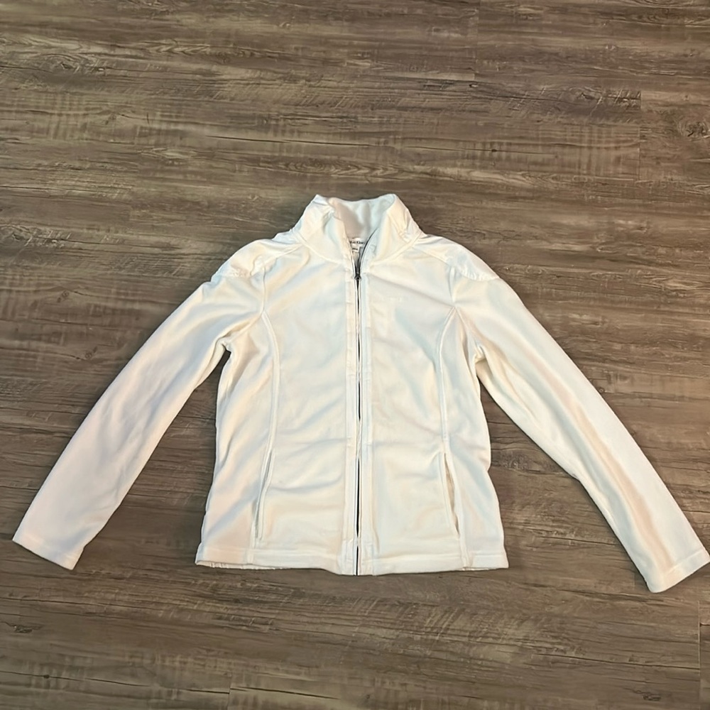 White Calvin Klein Zip Up Athletic Jacket